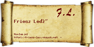 Friesz Leó névjegykártya